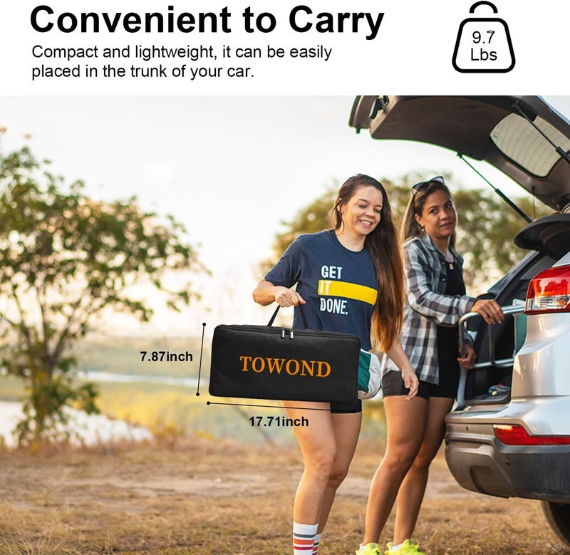 TOWOND Outdoor Projector Screen with Stand, 120 inch Portable Projector Screen Black Backing, Indoor Projection Screen 16:9 4K HD Wrinkle-Free Movie Screen with Carry Bag for Backyard Movie Night - Image 2